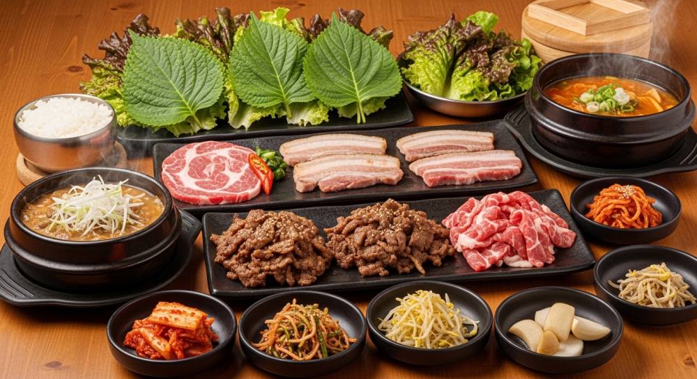 고기쌈밥정식 음식 사진