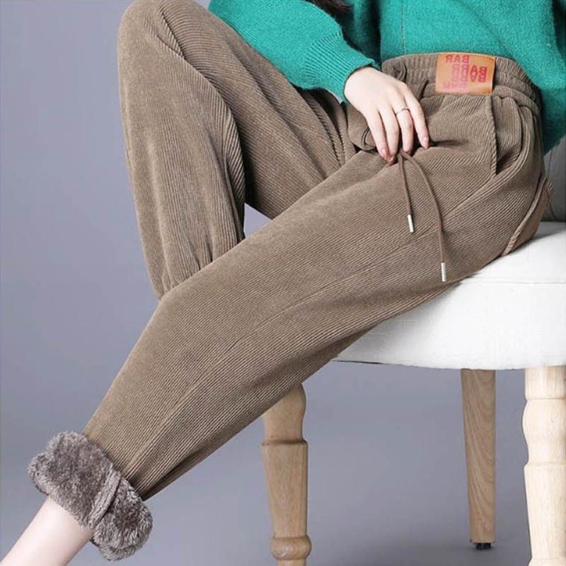 여자 겨울 코듀로이 골덴바지 융털 따듯한 안감 기모