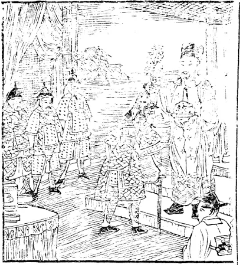 강감찬에게 금꽃을 꽂아주는 현종