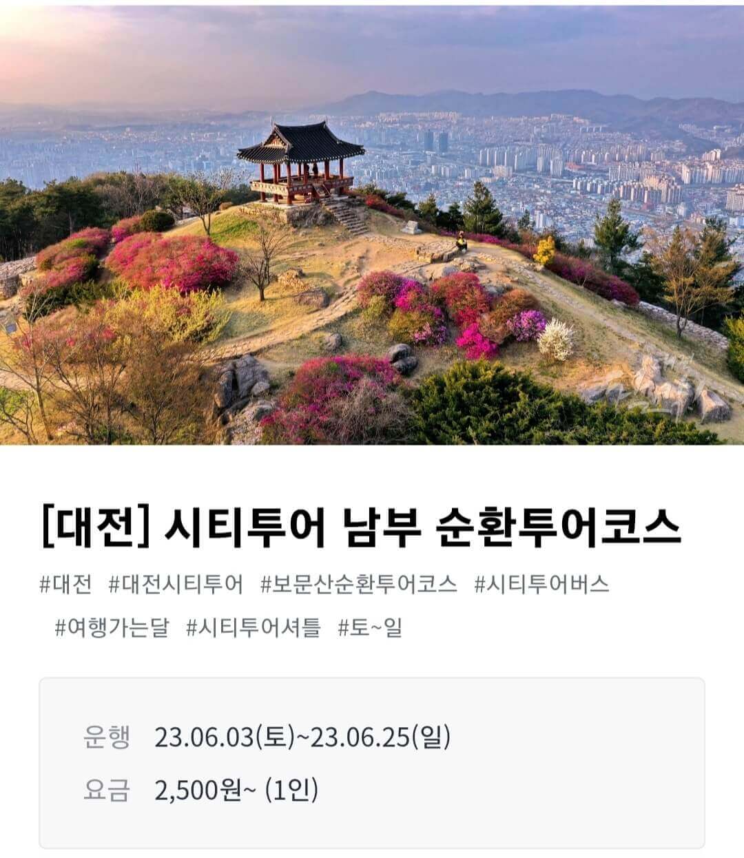 여행가는달 시티투어버스 할인
