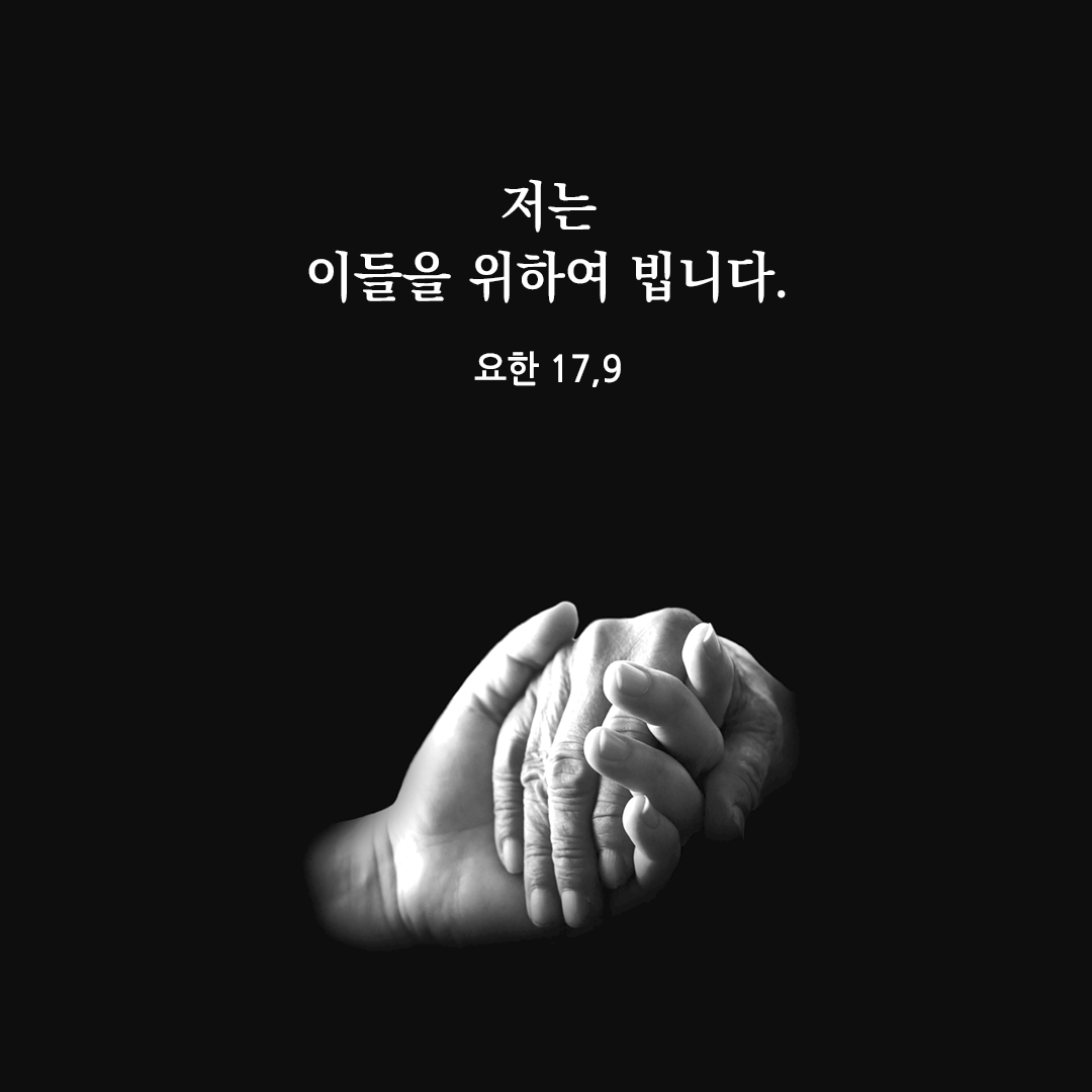 저는 이들을 위하여 빕니다. (요한 17,9) 요한복음 성경 말씀 카드 이미지 다운로드