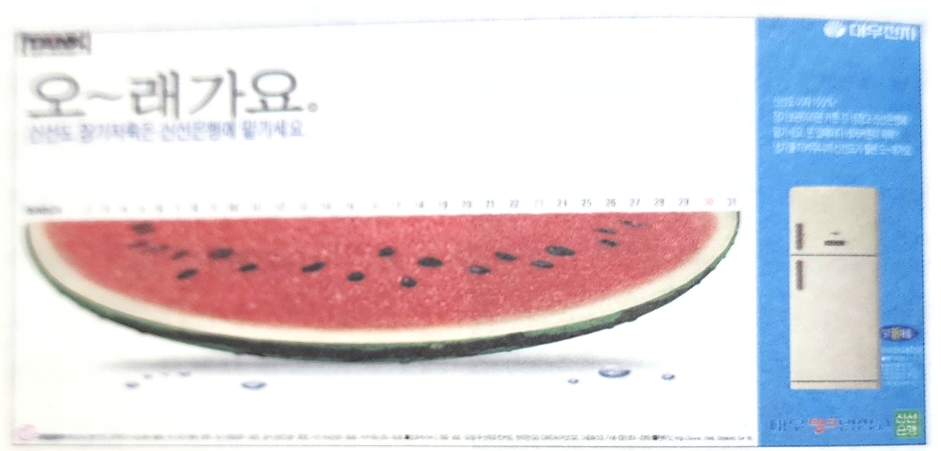 그림 3-3 대우 신선 냉장고 광고. 세계일보 게재(1997년 5월 22일) 이러한 발상법은 PV발상법에 의해 출발할 수 있다.
