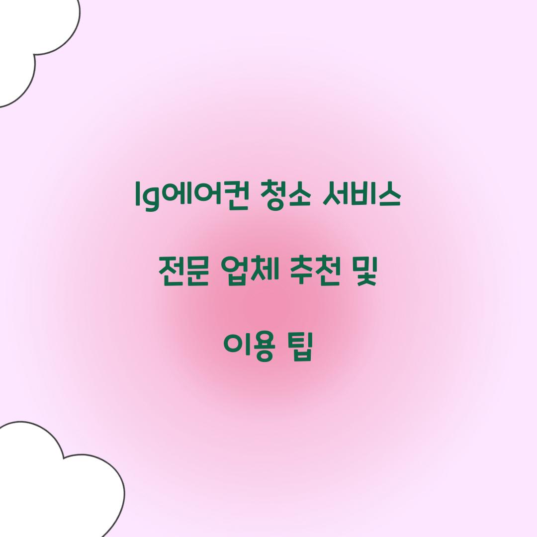 lg에어컨 청소 서비스