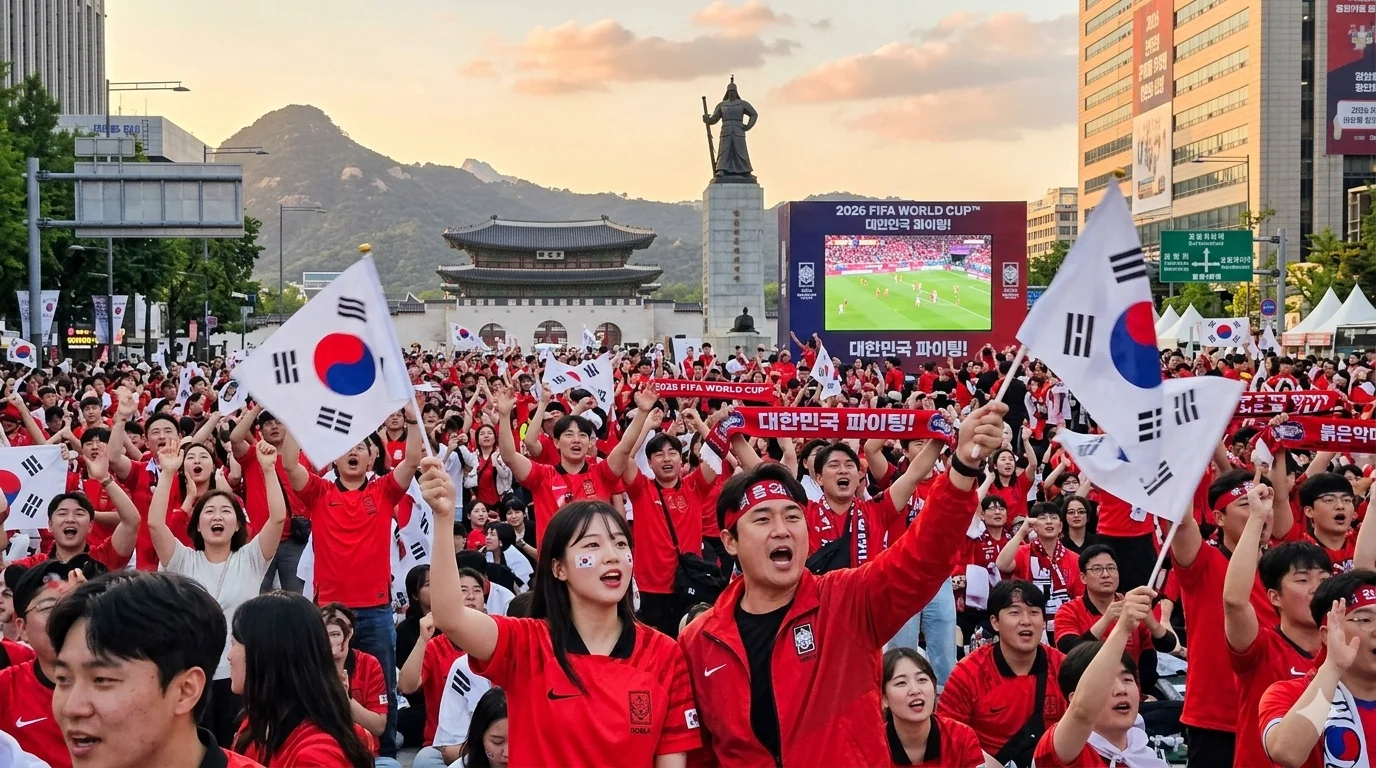 2026 월드컵 거리 응원전 붉은 물결 AI 사진 프롬프트 무료