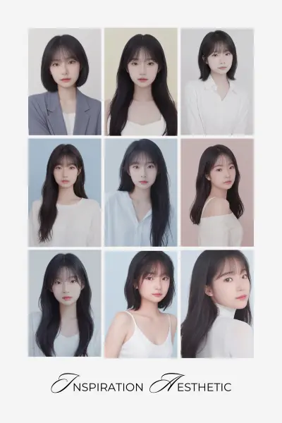 스노우 AI 프로필의 다양한 단발과 롱헤어와 다양한 포즈의 완성사진