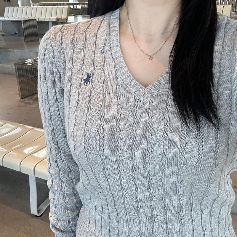 폴로 랄프로렌 라운드넥 브이넥 꽈배기 니트 여성