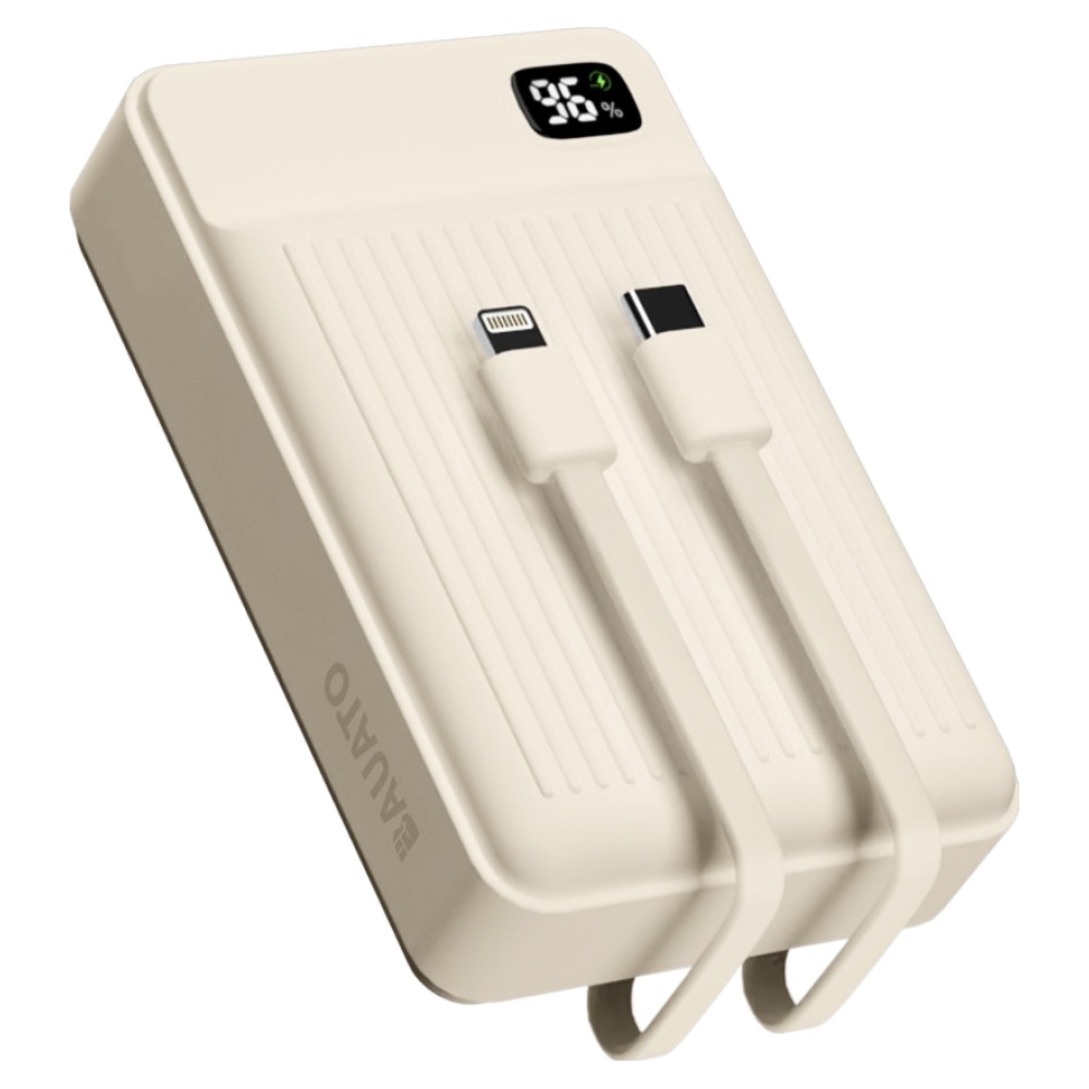 바우아토 포켓쉴 고속 입출력 케이블 일체형 미니 대용량 난연 보조배터리 20000mAh C타입 애플8핀 PD