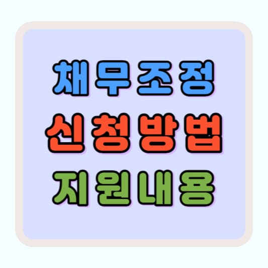 채무조정 신청방법과 지원내용