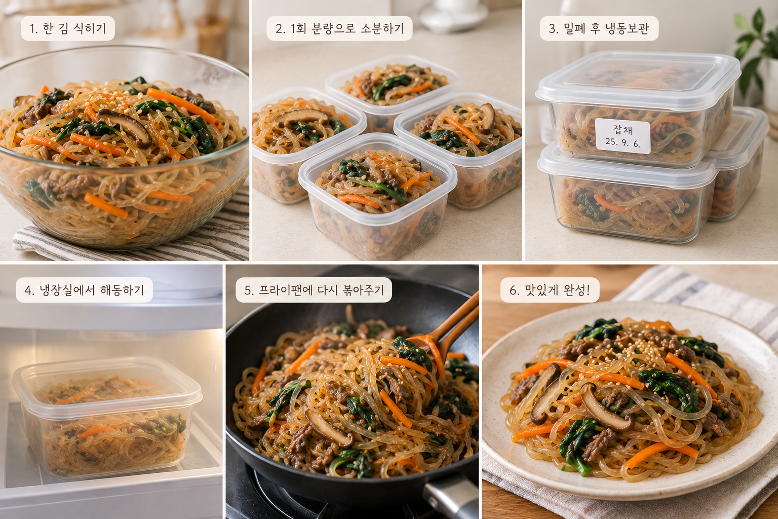 잡채 냉동보관 해도 될까? 보관기간&middot;해동 후 맛있게 먹는 방법