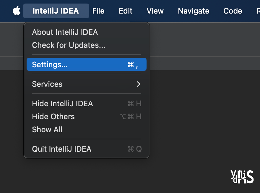 인텔리제이 Settings 메뉴모습이다.