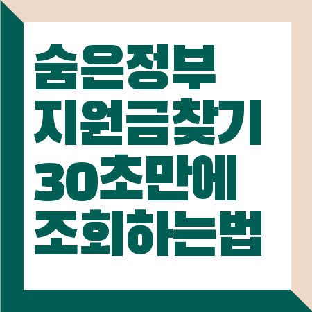 숨은 정부지원금 찾기