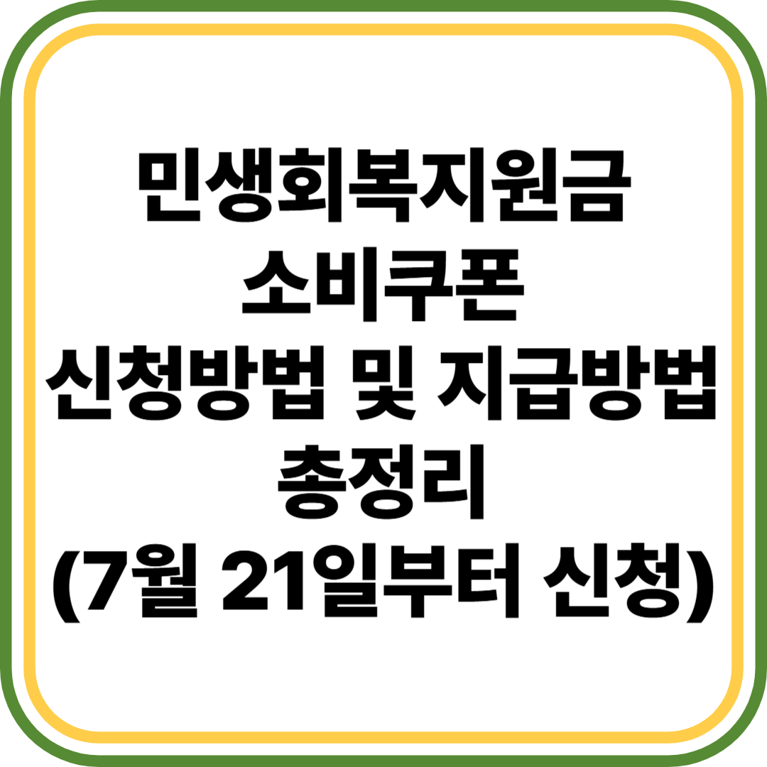 민생회복지원금 소비쿠폰