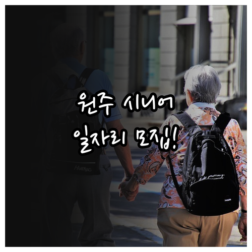 원주 노인일자리 찾기 시니어클럽 참여..