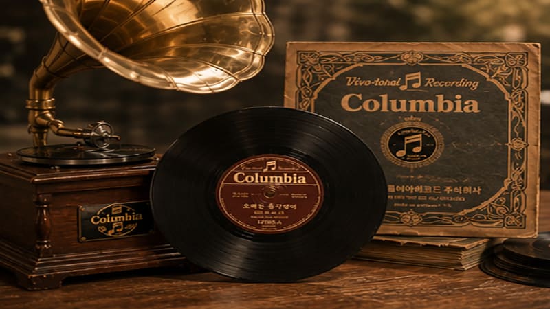 <img src="gramophone-record.jpg" alt="1930년대 축음기와 SP 음반 이미지">