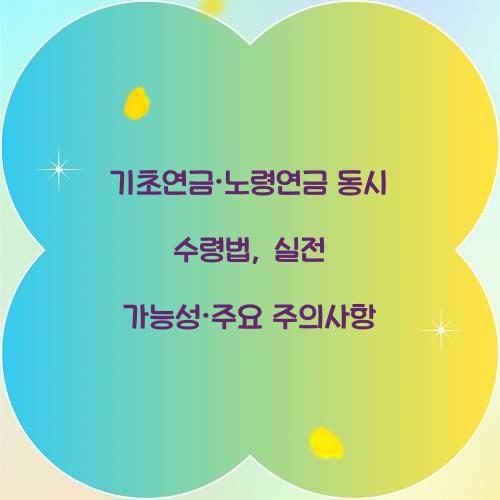 기초연금·노령연금 동시 수령법