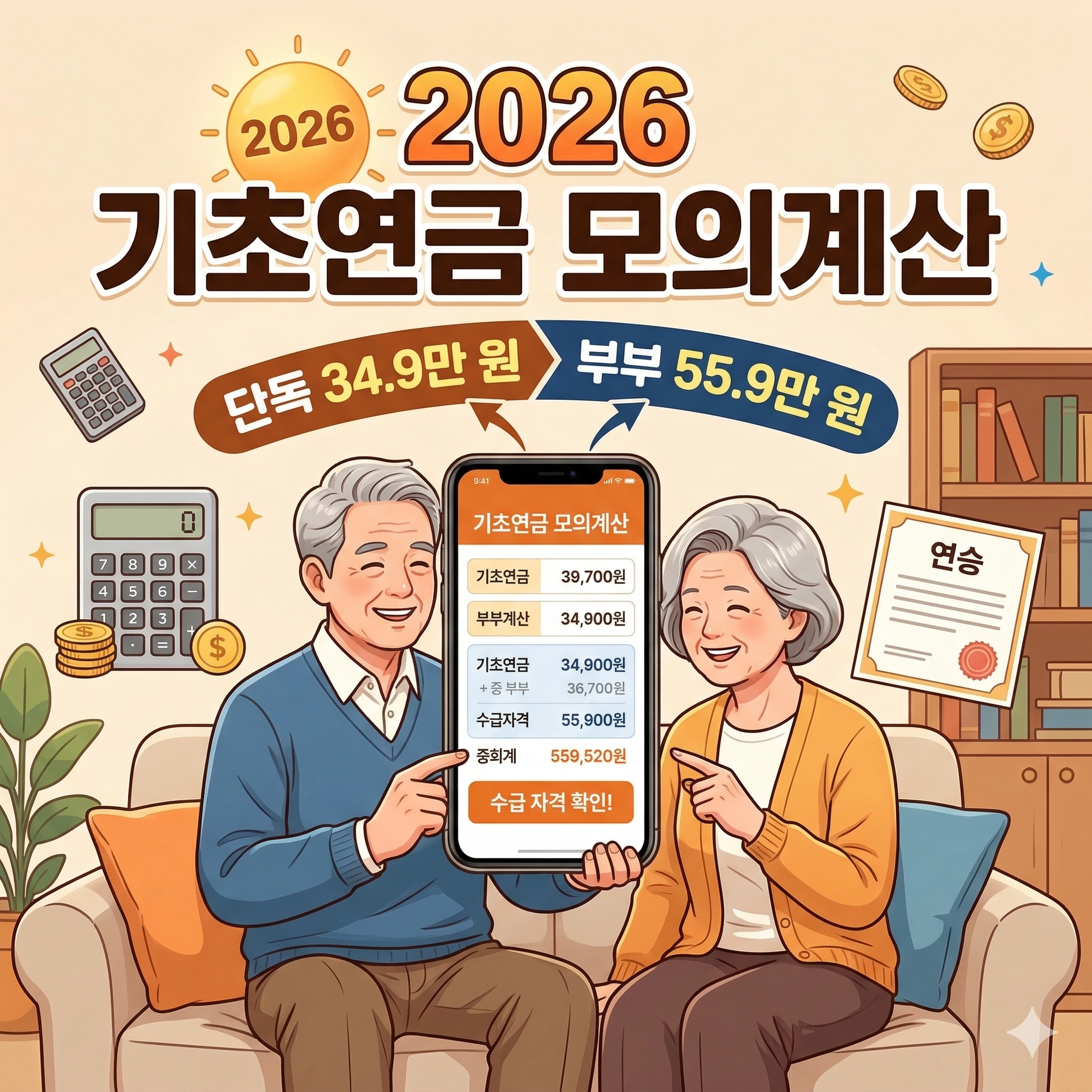 기초연금 모의계산 방법 및 수령액 소득인정액 기준 총정리