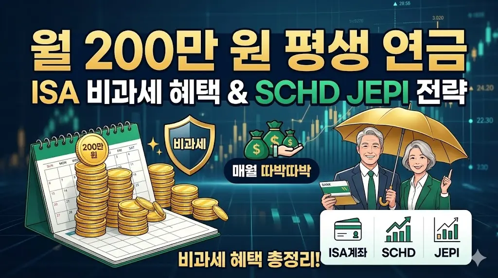 자산가들의 정석적인 비율은 SCHD 70%, JEPI 30% 구성입니다. SCHD로 내 원금의 가치를 지키고 매년 배당금을 증액시키면서, JEPI에서 나오는 월 배당금으로 일상의 여유를 찾는 방식