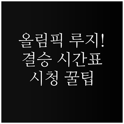 밀라노 코르티나 올림픽 루지 결승 시..