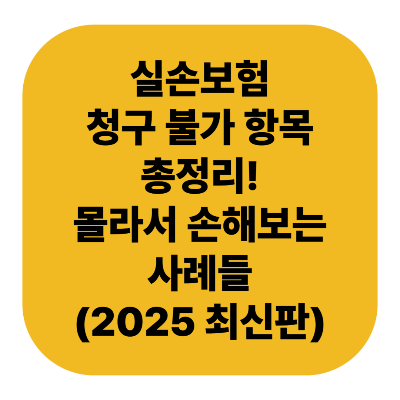 실손보험 청구 불가 항목 총정리｜몰라서 손해보는 사례들 (2025 최신판)