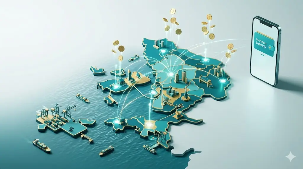 2026년 인천시 3차 민생지원금 구군별 1인당 최대 60만 원 신청 링크 및 인천e음카드 사용처 안내 지도 이미지