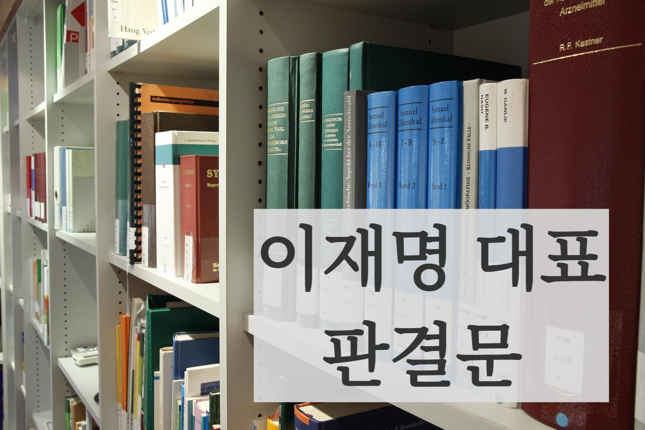 민주당 이재명 대표 판결문