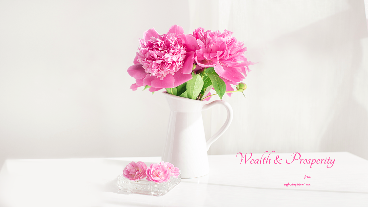 10 목단꽃 꽃병 C - Wealth and Prosperity 복들어오는배경화면