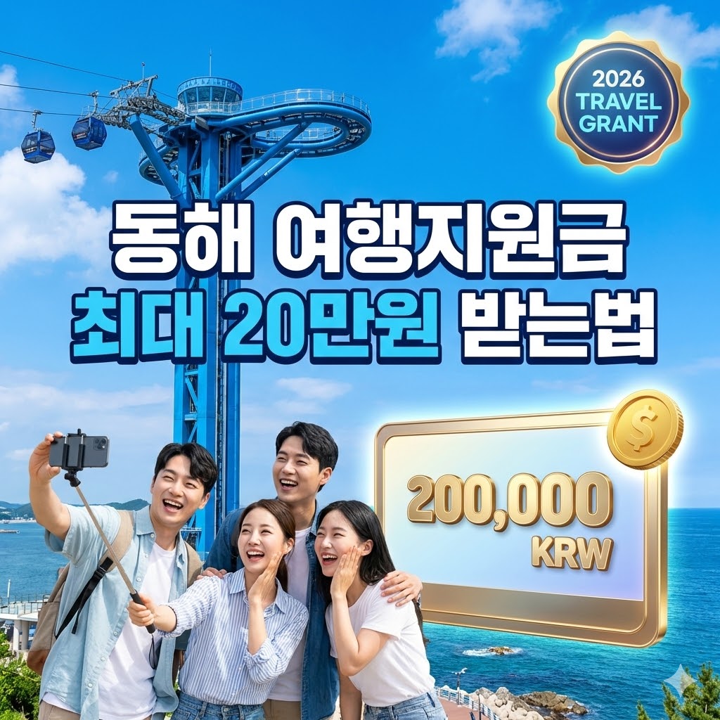 강원도 동해시 소규모 개별관광객 인센티브 지원사업 안내 인포그래픽