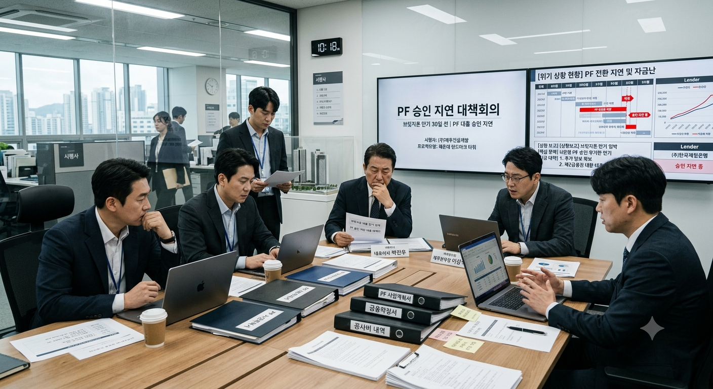 브릿지론에서 PF 전환이 지연되어 사업이 어려움을 겪은 사례