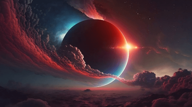 몽환적인 THEIA 행성 추상도입니다.