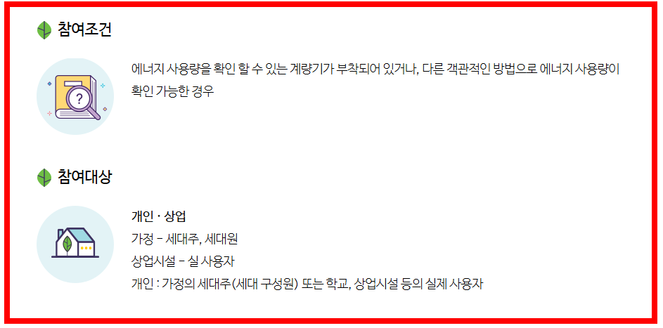참여 조건과 참여 대상 상세 내용