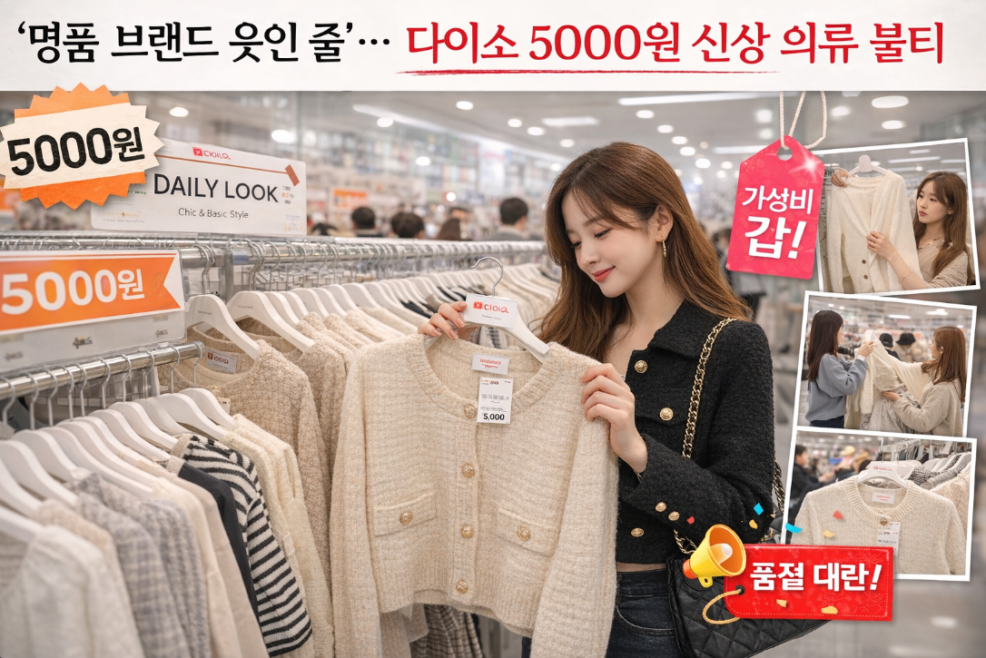다이소 5000원 신상 의류, 명품 브랜드급 퀄리티 인증