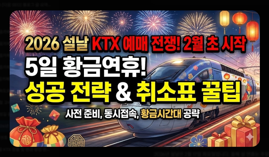 2026년 설날 KTX 예매 일정 및 팁 총정리
