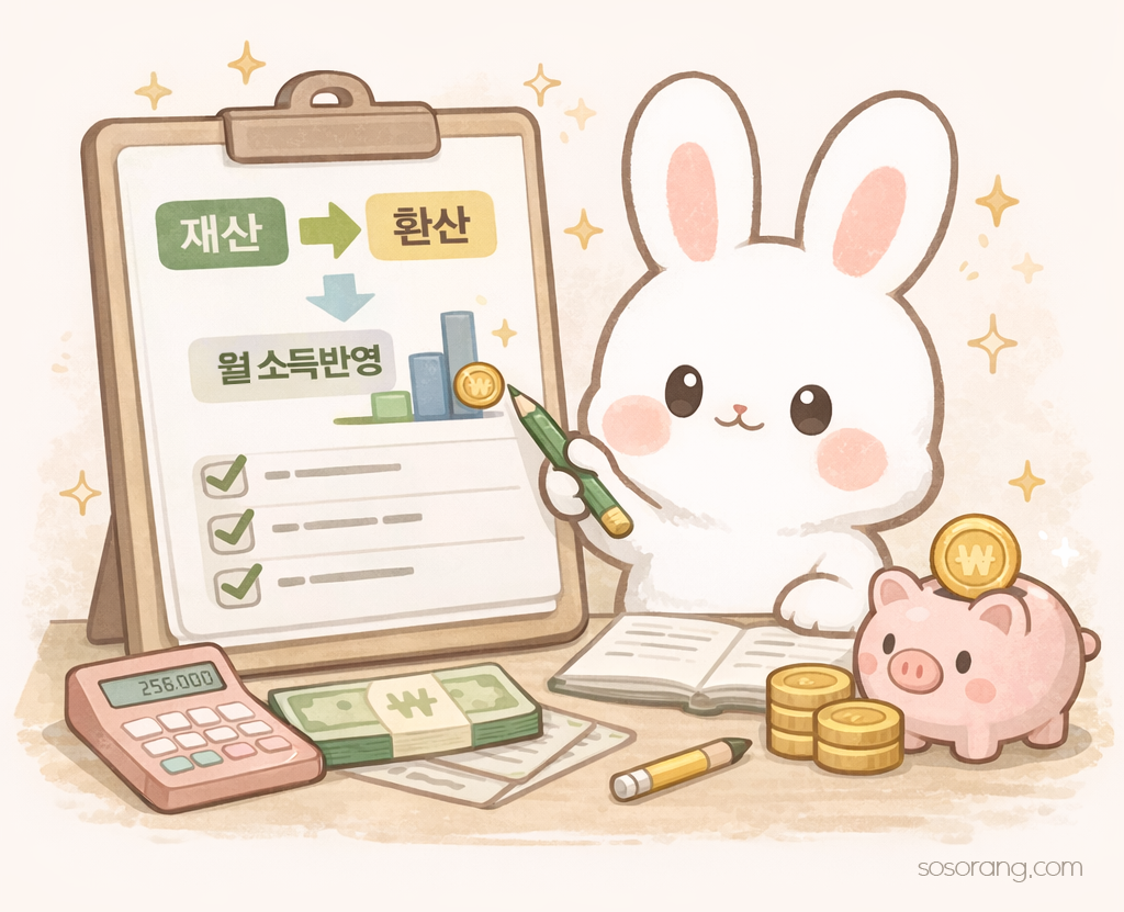 기초연금 재산을 소득으로 환산해 판단하는 구조 설명