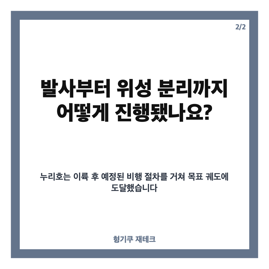 누리호 5차 발사 성공, 주탑재 위성 5기 궤도 안착까지 확인 카드뉴스 3