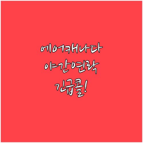 에어캐나다 공식 콜센터 번호와 야간 ..