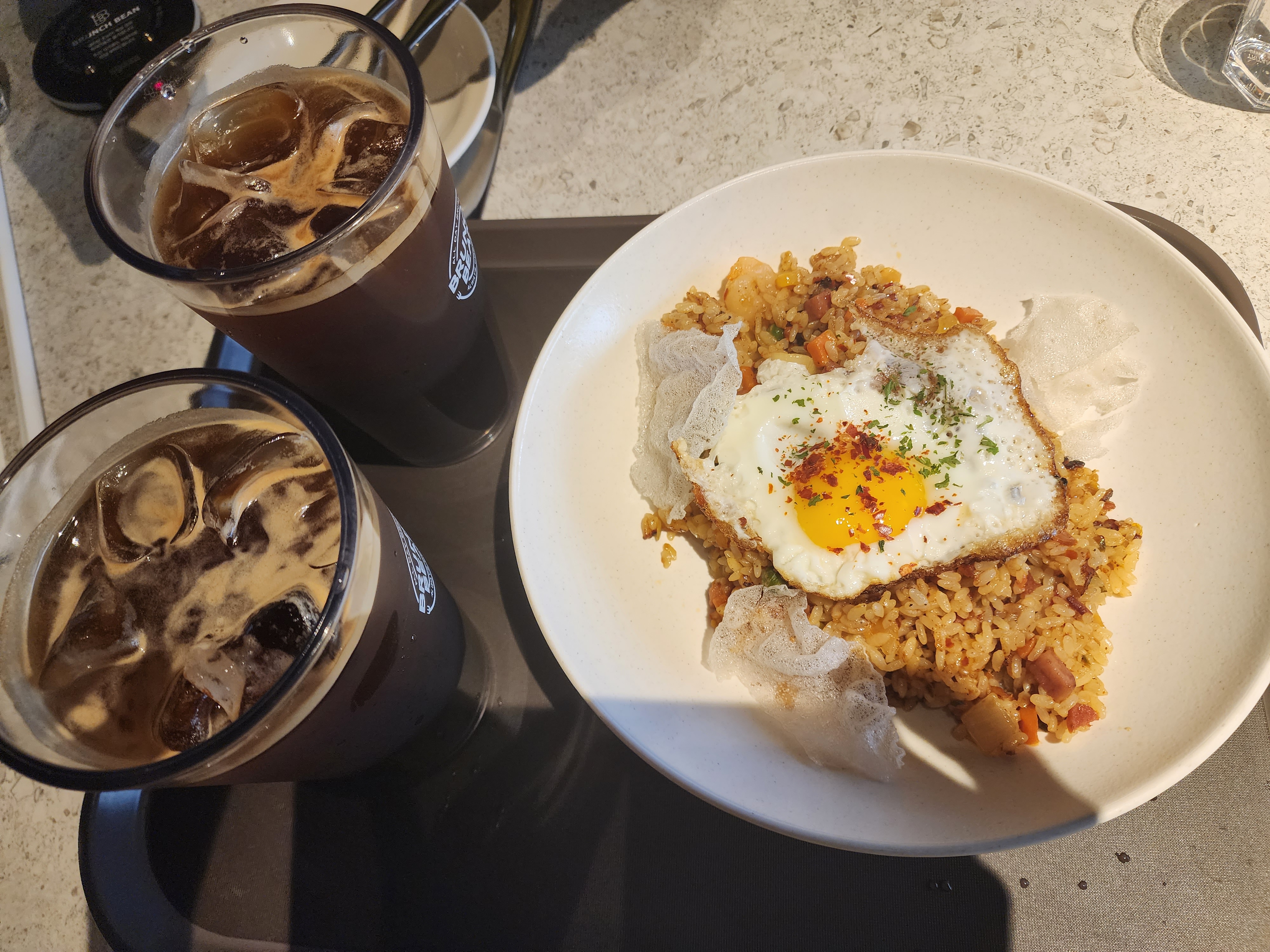 아메리카노&#44; 오리엔탈 쉬림프 필라프
