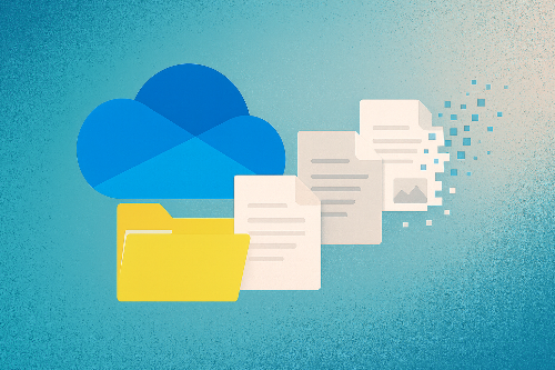 이미지 1. 원드라이브에서 동기화 시, 파일이 사라지는 현상을 시각화함.