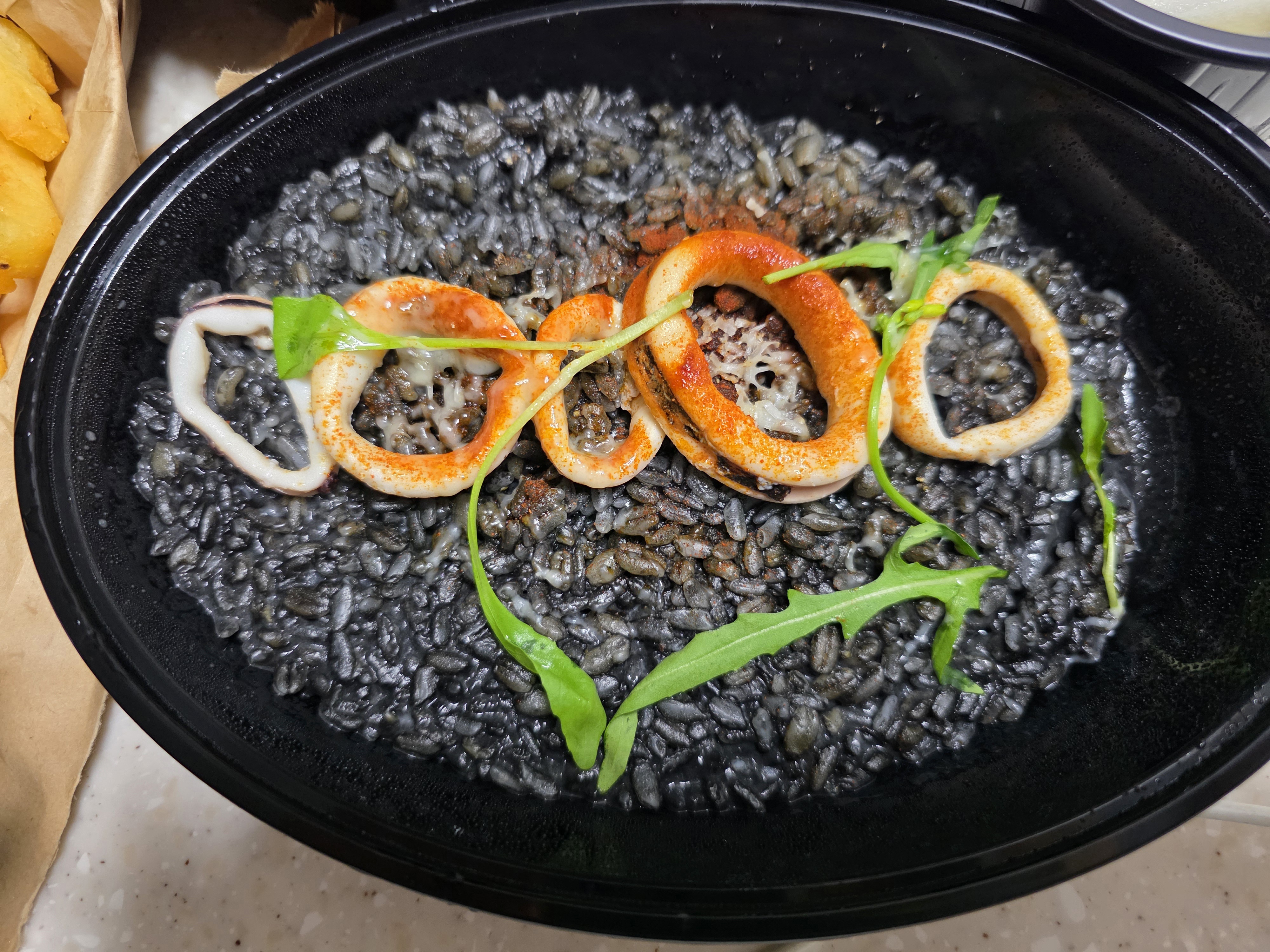 뽁식당 수원 금곡점 오징어 먹물리조또