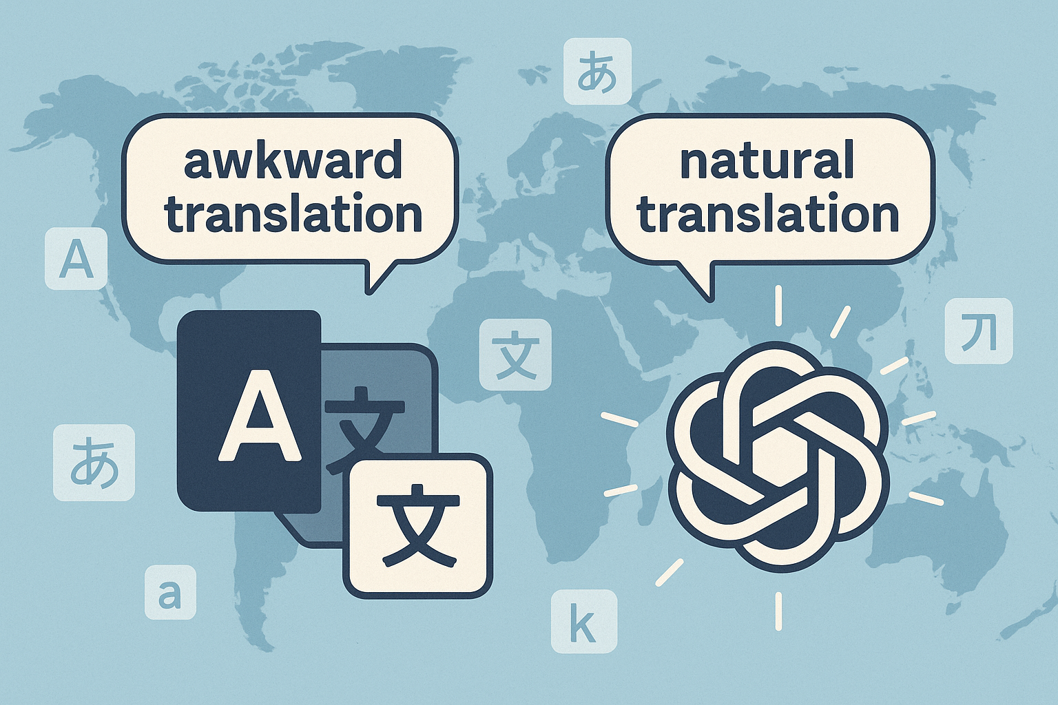 번역기 대신 ChatGPT 번역이 좋은 이유에 대한 사진