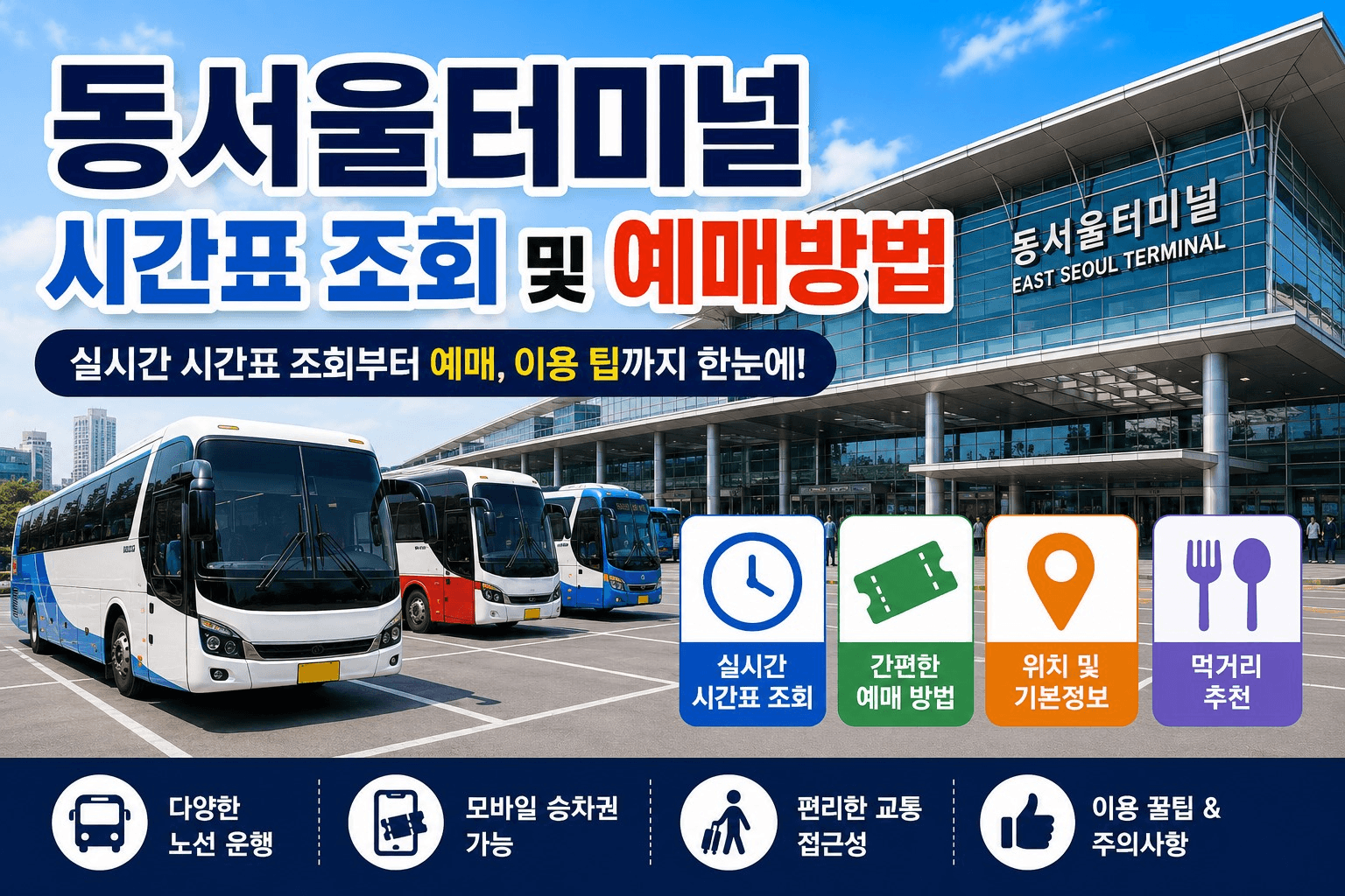 동서울터미널 시간표 조회 및 예매방법 총정리