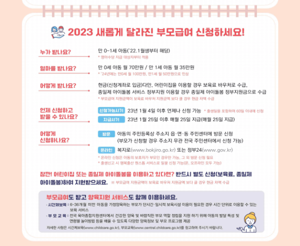 2023년 부모급여 총정리