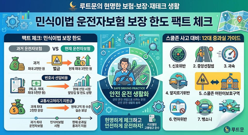 민식이법 운전자보험 보장 한도 팩트 체크 및 스쿨존 사고 대비 12대 중과실 가이드