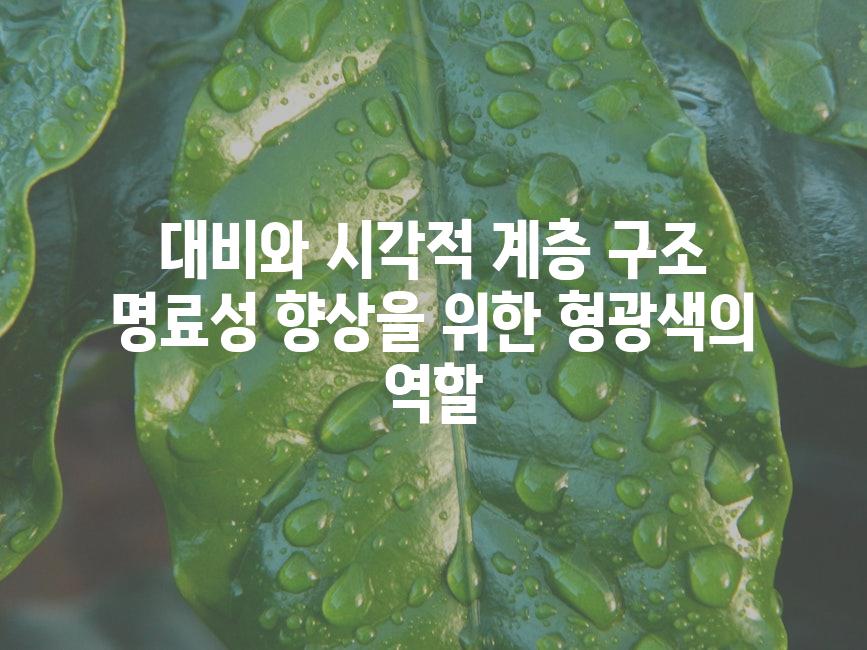대비와 시각적 계층 구조 명료성 향상을 위한 형광색의 역할