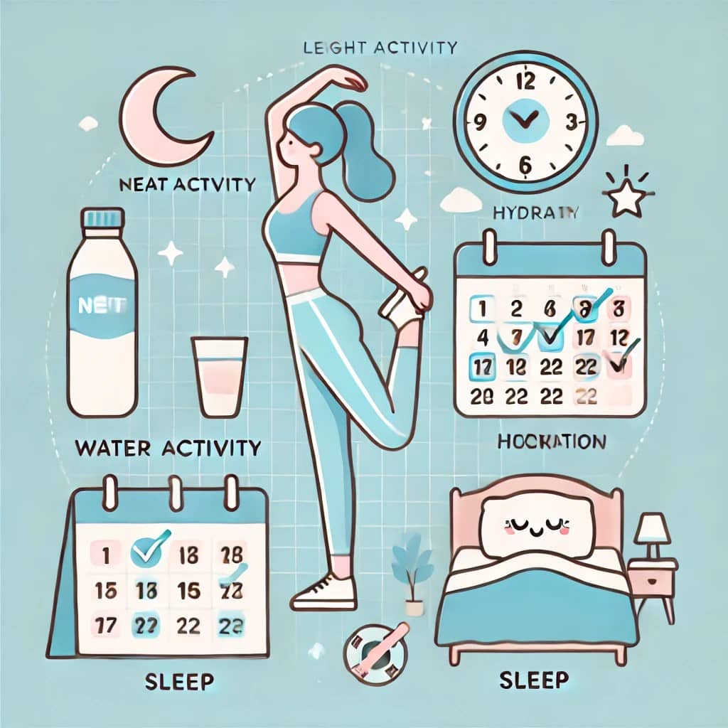 다이어트 계획 세우는 여성의 그림, 식단없이도 가능한 다이어트 루틴