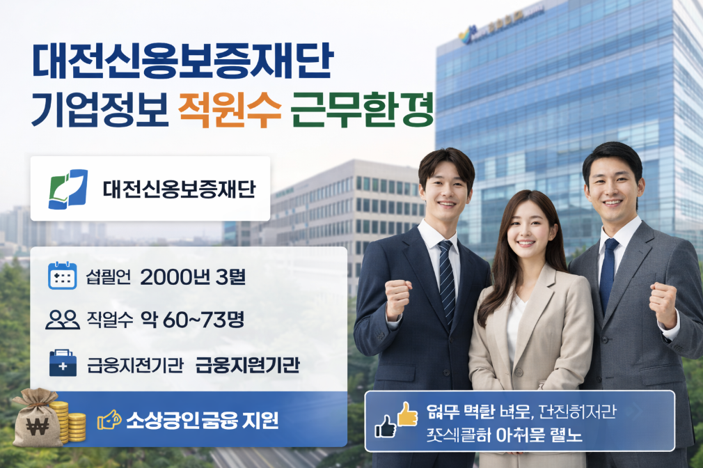대전신용보증재단 직원수&middot;근무환경 완벽 정리
