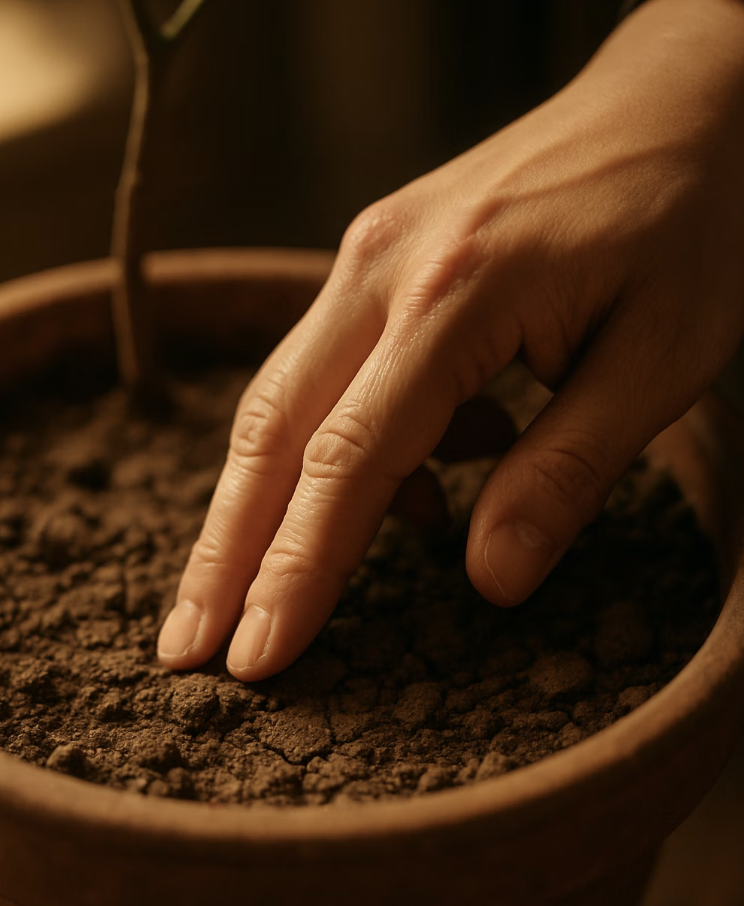 물주기의 핵심, 겉흙은 보송하게