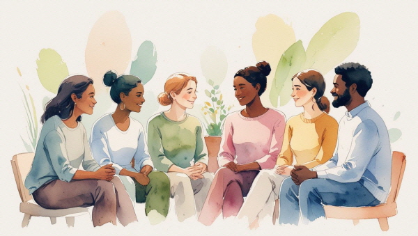 ENFJ는 따뜻하고 사교적이며, 타인의 감정에 민감하게 반응하는 성격 유형입니다. 이들은 공동체의 분위기를 조율하고, 사람들 사이의 긴장을 낮추는 능력을 타고났습니다에 관한 그림