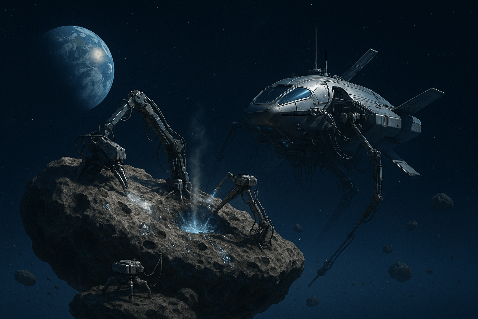 우주 자원을 채굴하는 로봇
