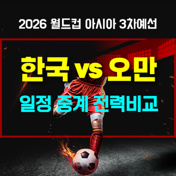 월드컵 아시아 3차 예선 한국 오만 축구 일정 중계 전력분석