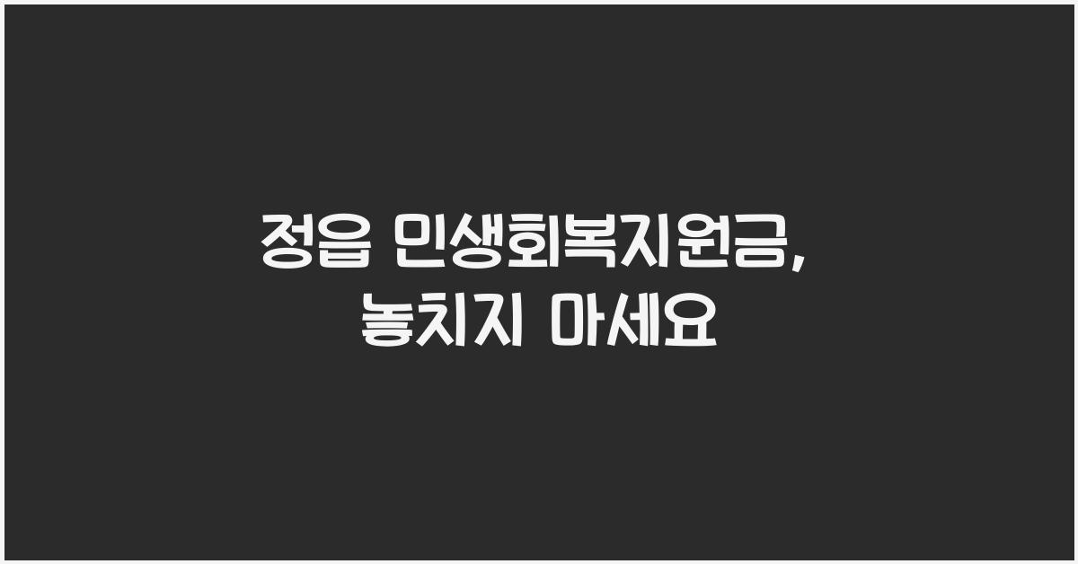 정읍 민생회복지원금